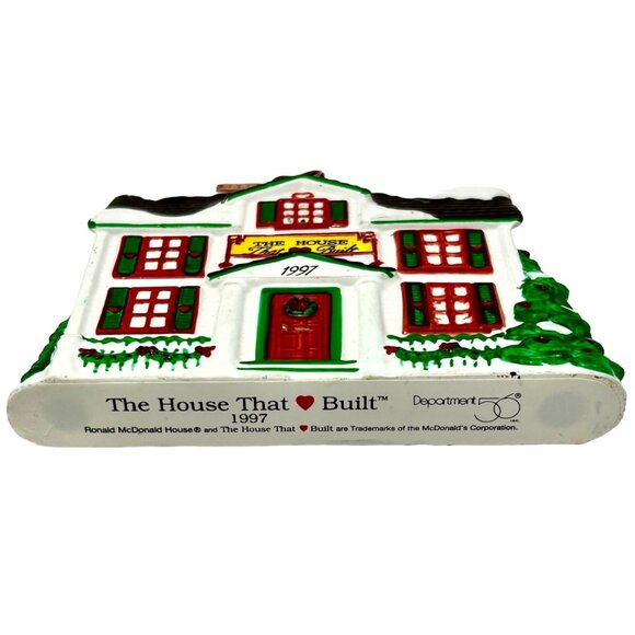 Vintage Christmas Ornaments - Dept. 56 1997 Ceramic House & Jingle Bell Wreath - Picture 5 of 10